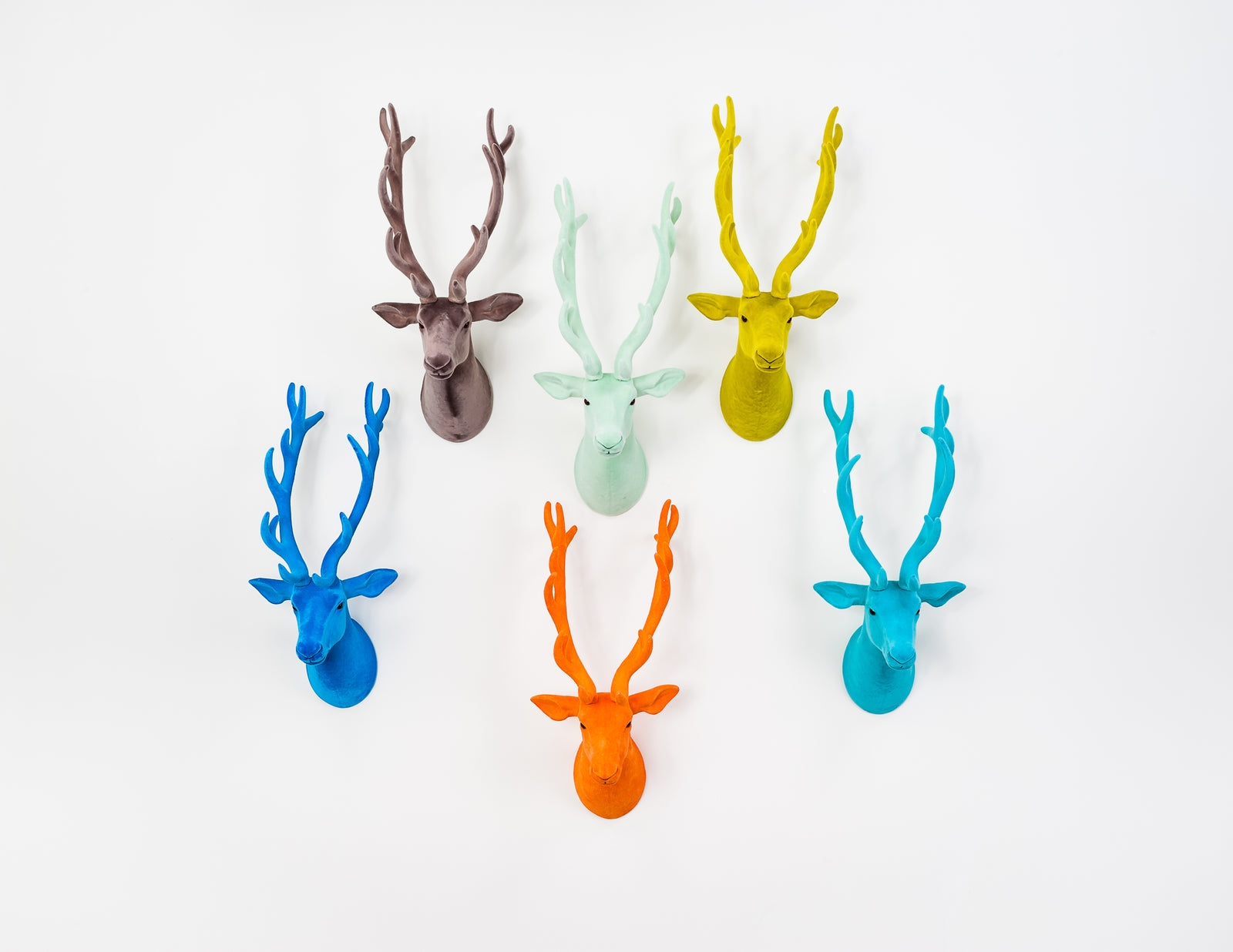 Flocked Reindeer Wall Mount (Multiple Colours)
