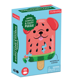 Watermelon Pupsicle 48 Piece Scratch and Sniff Shaped Mini Puzzle