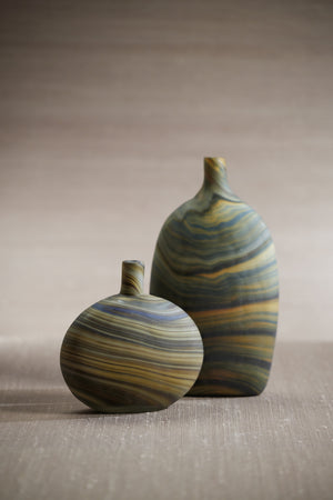 Marbleized Glass Vase - 8.5"