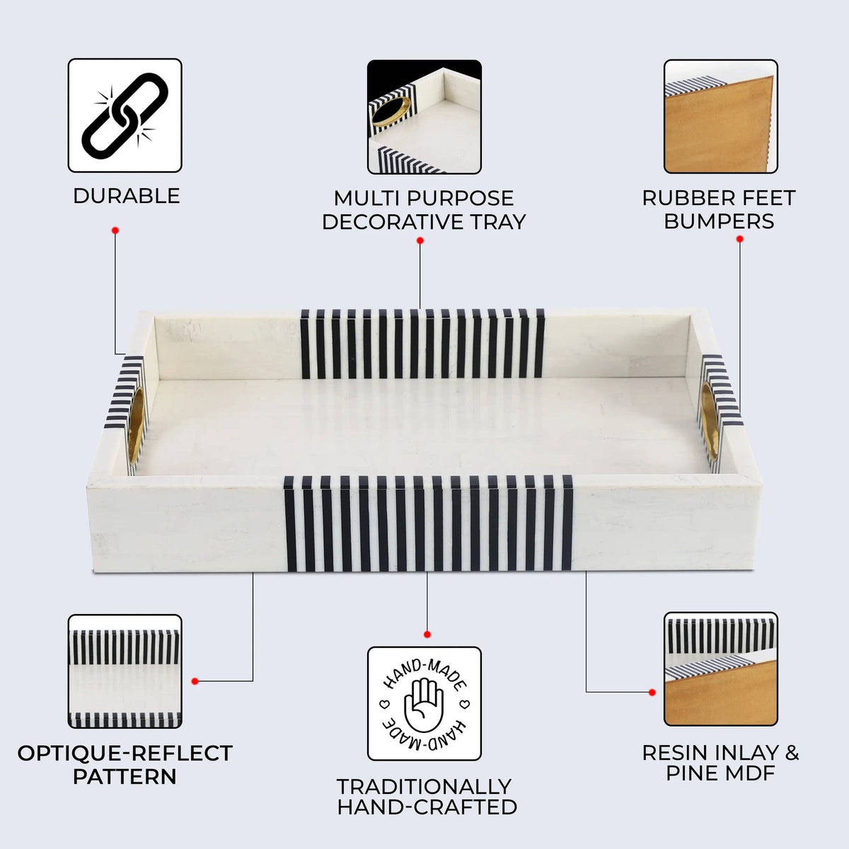 Optique Reflect Decorative Tray 11x17 Inch