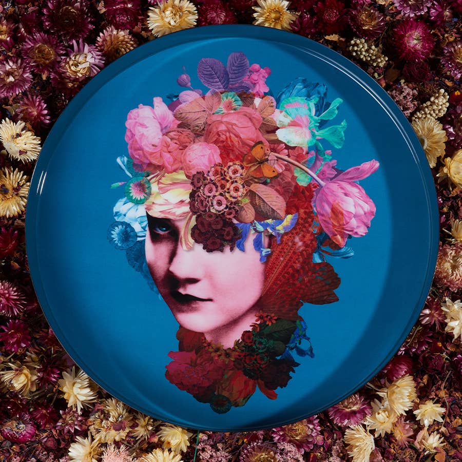 Mary Jane Round Metal Tray