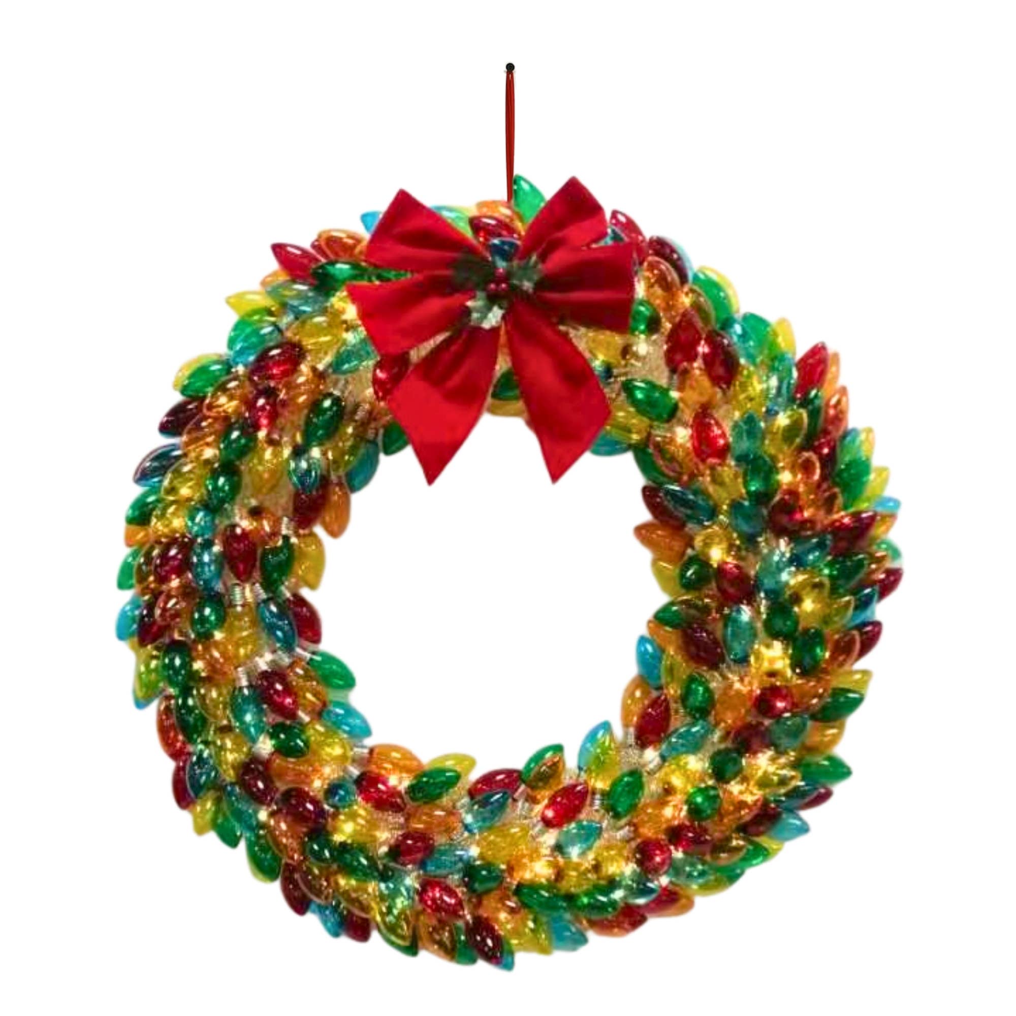 30" Multi Colour Bulb Wreath