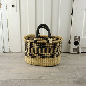 Oval Basket with Two Handles Large - Natural Palette: Natural Palette / Large