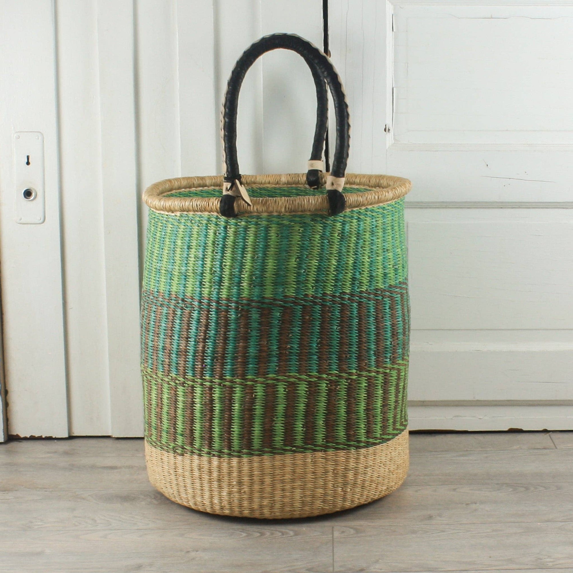 Tall Laundry Basket - Soft Greens: Small