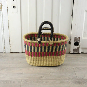 Oval Basket with Two Handles Small - Traditional Palette