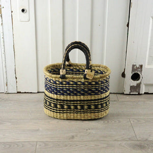 Oval Basket with Two Handles Large - Natural Palette: Natural Palette / Large