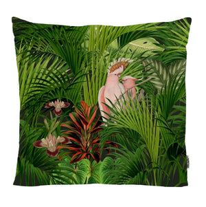 Velvet Graphic Pillows - Pink Cockatoo