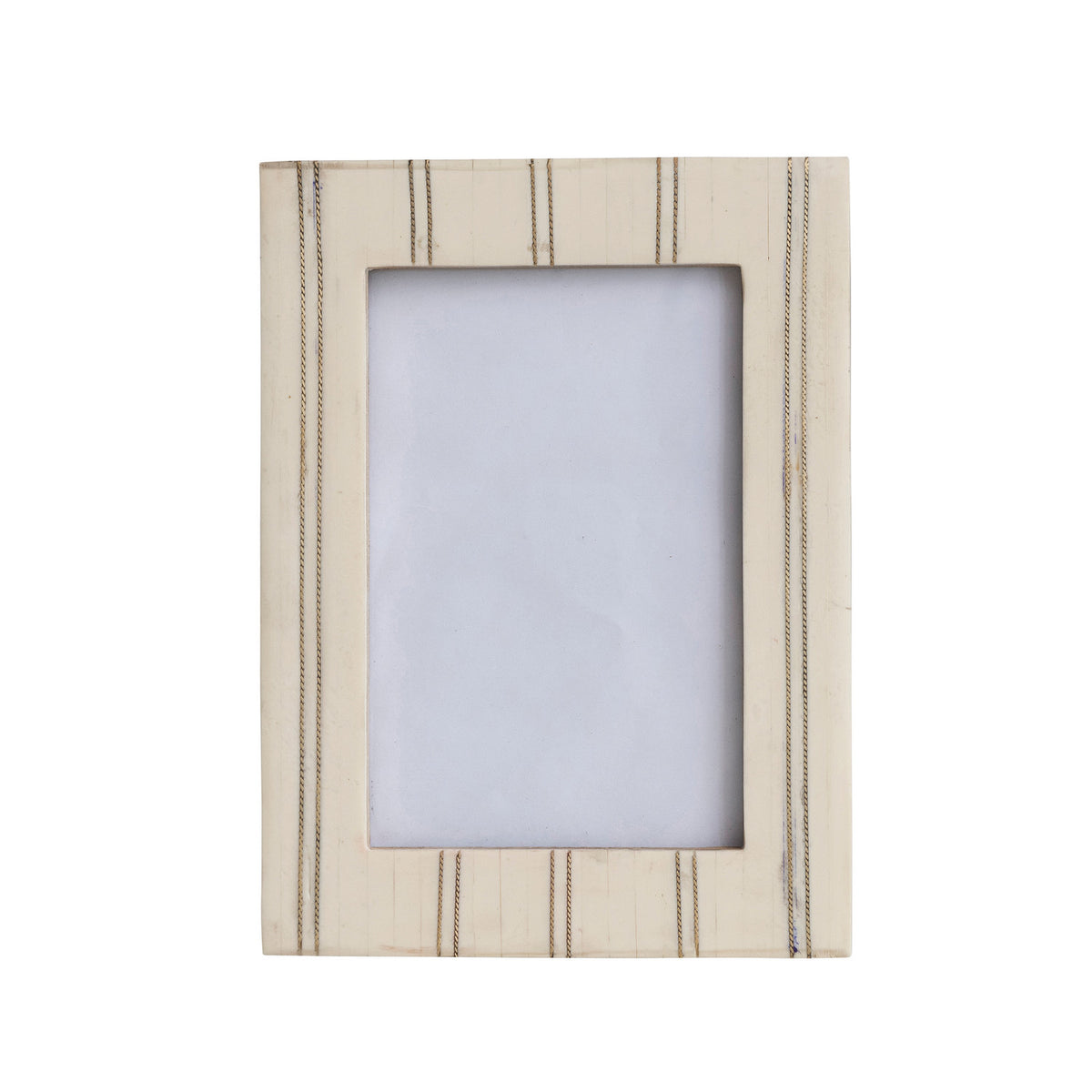 Cream Striped Photo Frame - 4" x 6"
