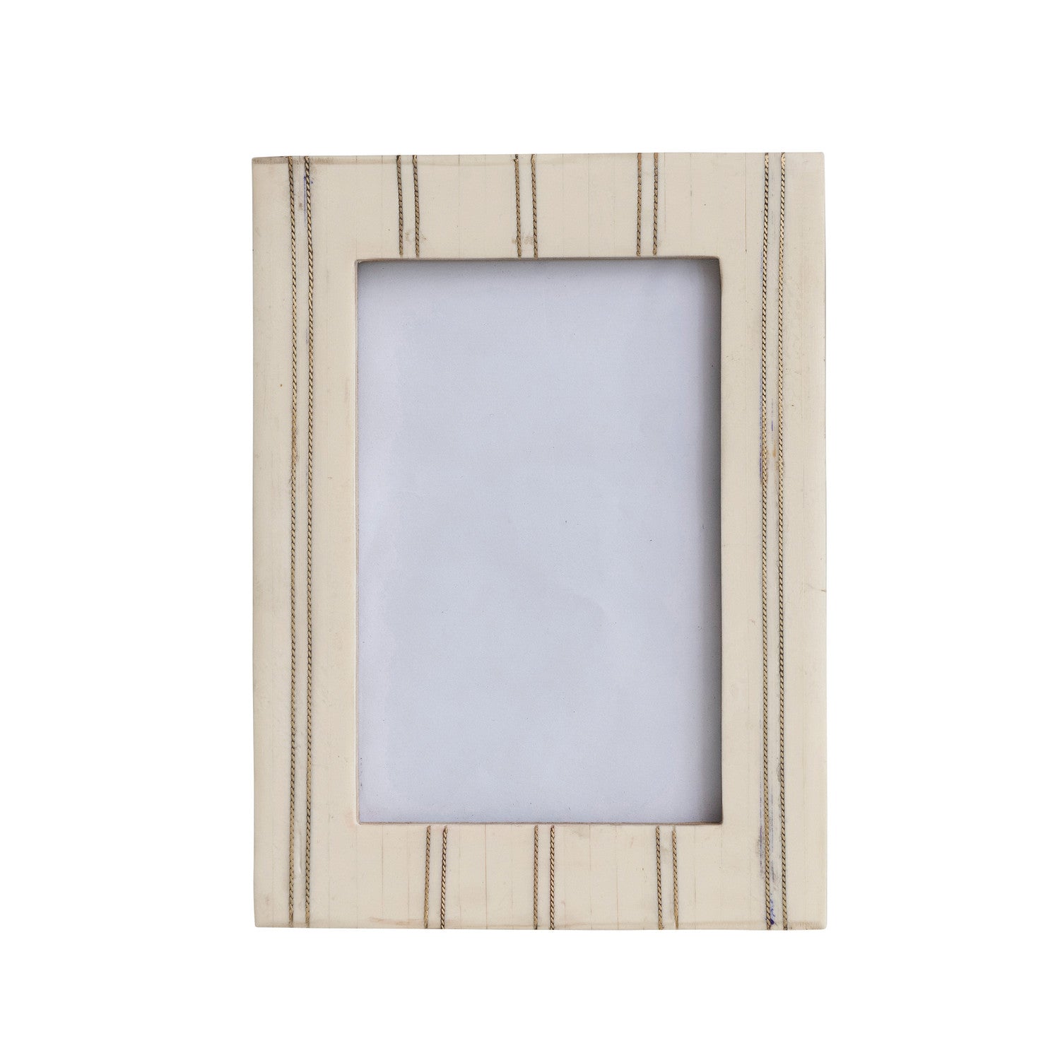 Cream Striped Photo Frame - 4" x 6"