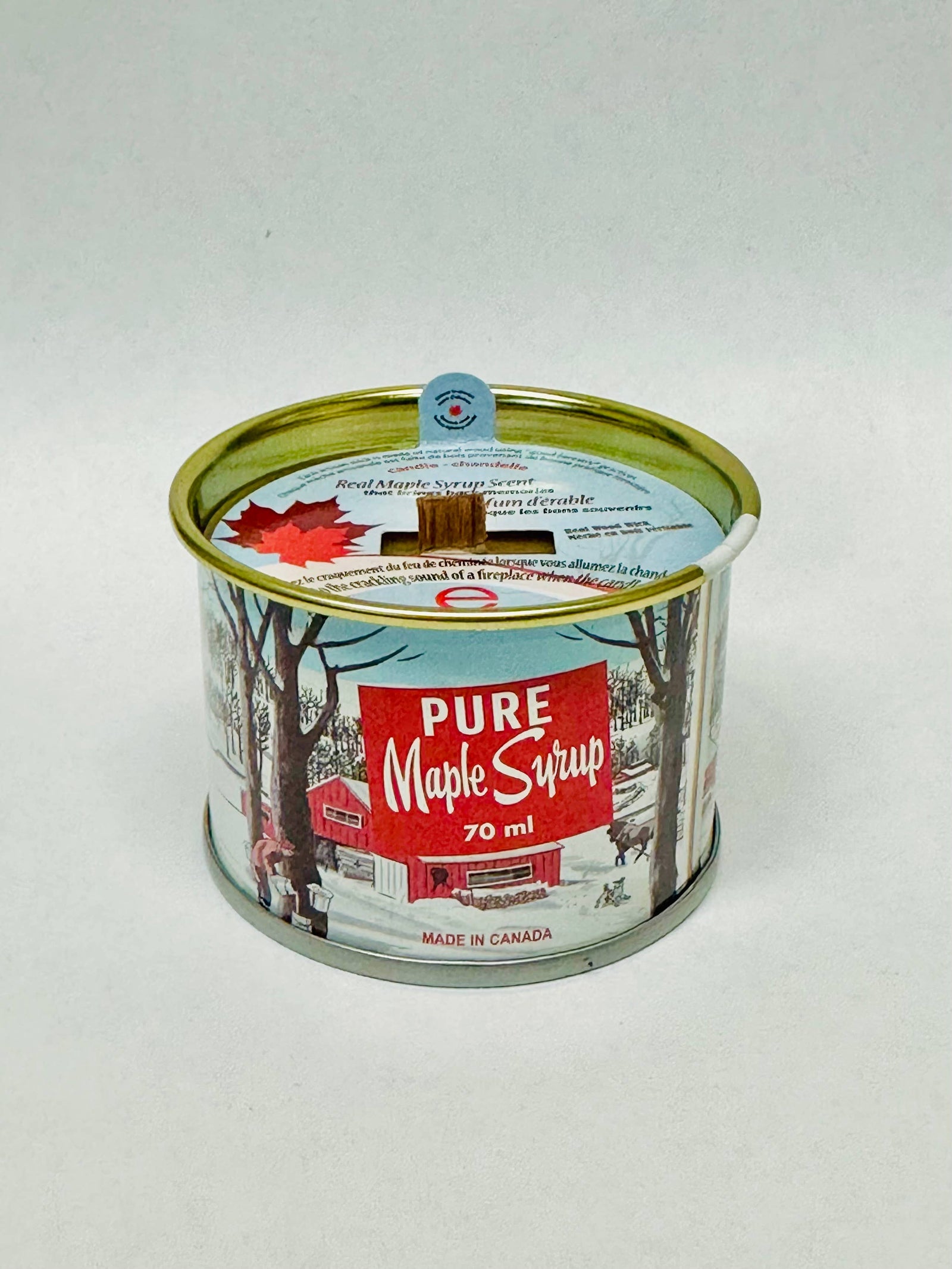 Mini Maple Syrup Candle – 70 ml Iconic Tin Can (Wood wick)