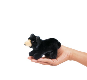 baby black bear finger puppet