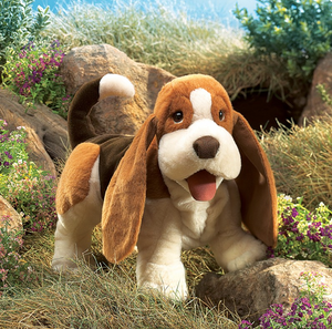 basset hound hand puppet