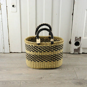 Oval Basket with Two Handles Large - Natural Palette: Natural Palette / Large