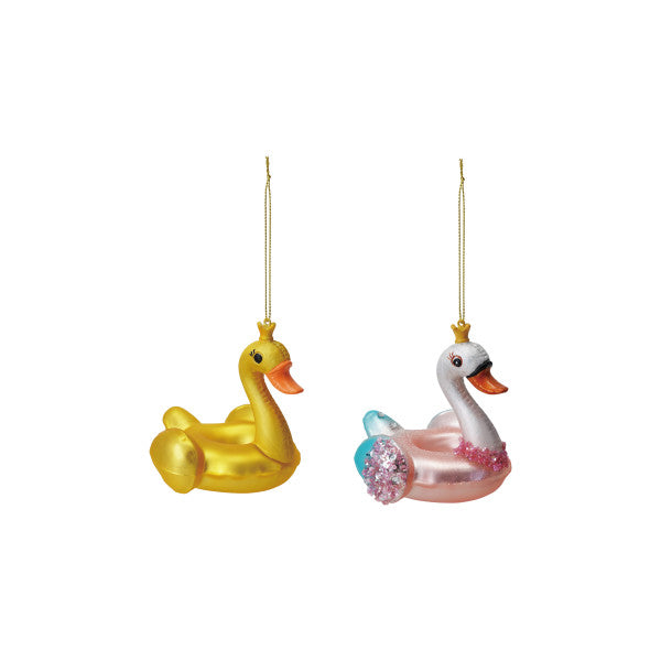 Pool Floatie Ornament - Glass Swan/Duck (2 styles)