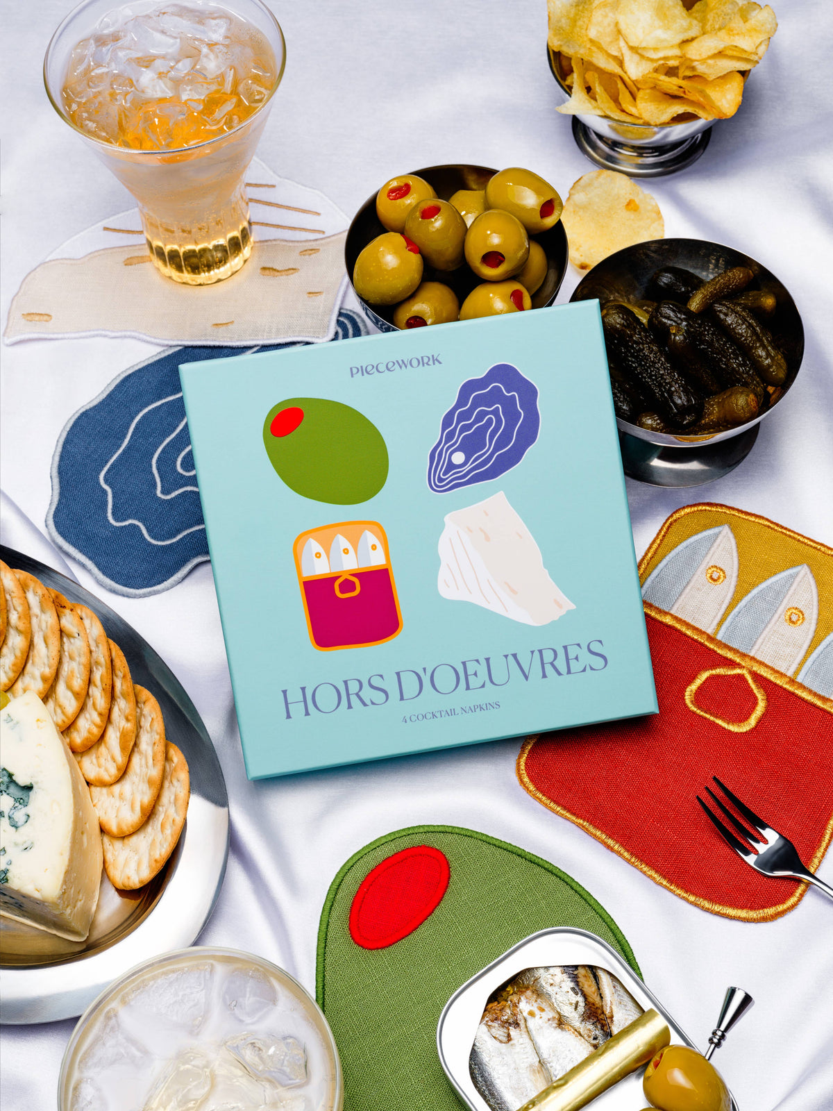 Hors D'Oeuvres Cocktail Napkins - Set Of 4