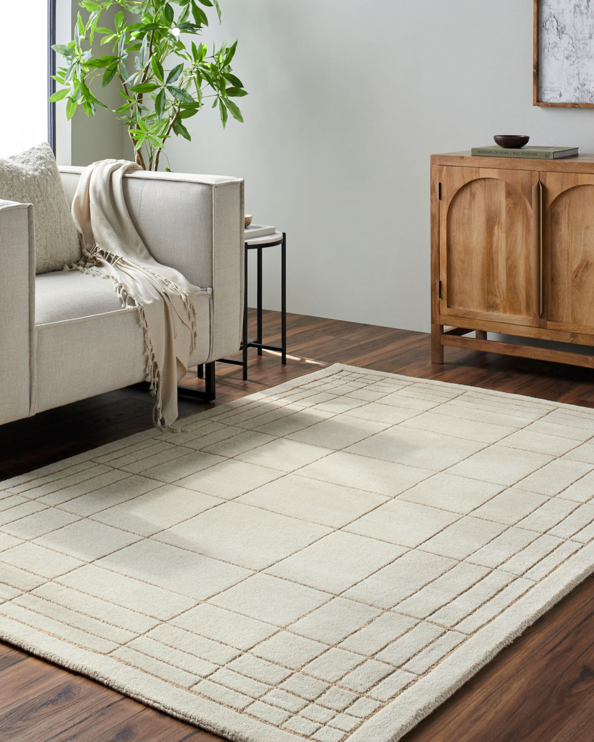 Alabaster Lattice Rug