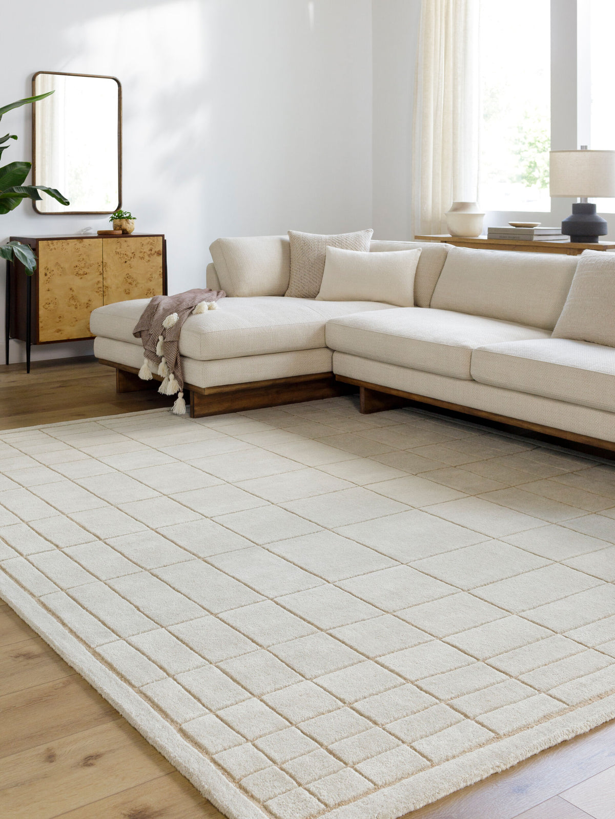 Alabaster Lattice Rug
