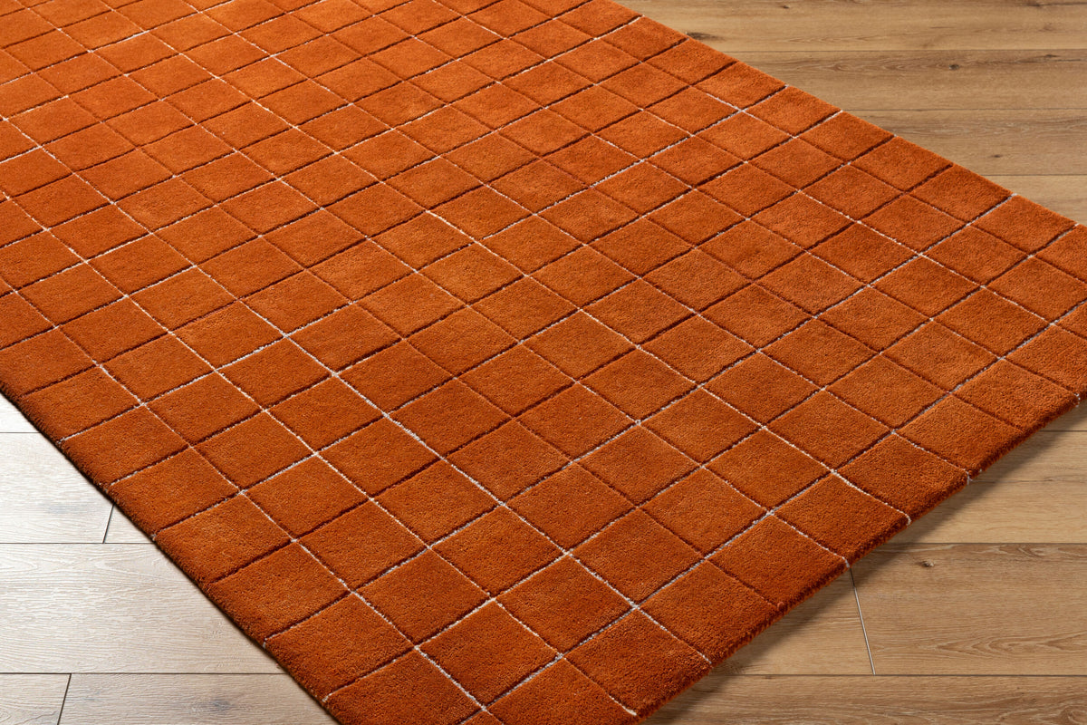 Terracotta Small Grid Rug