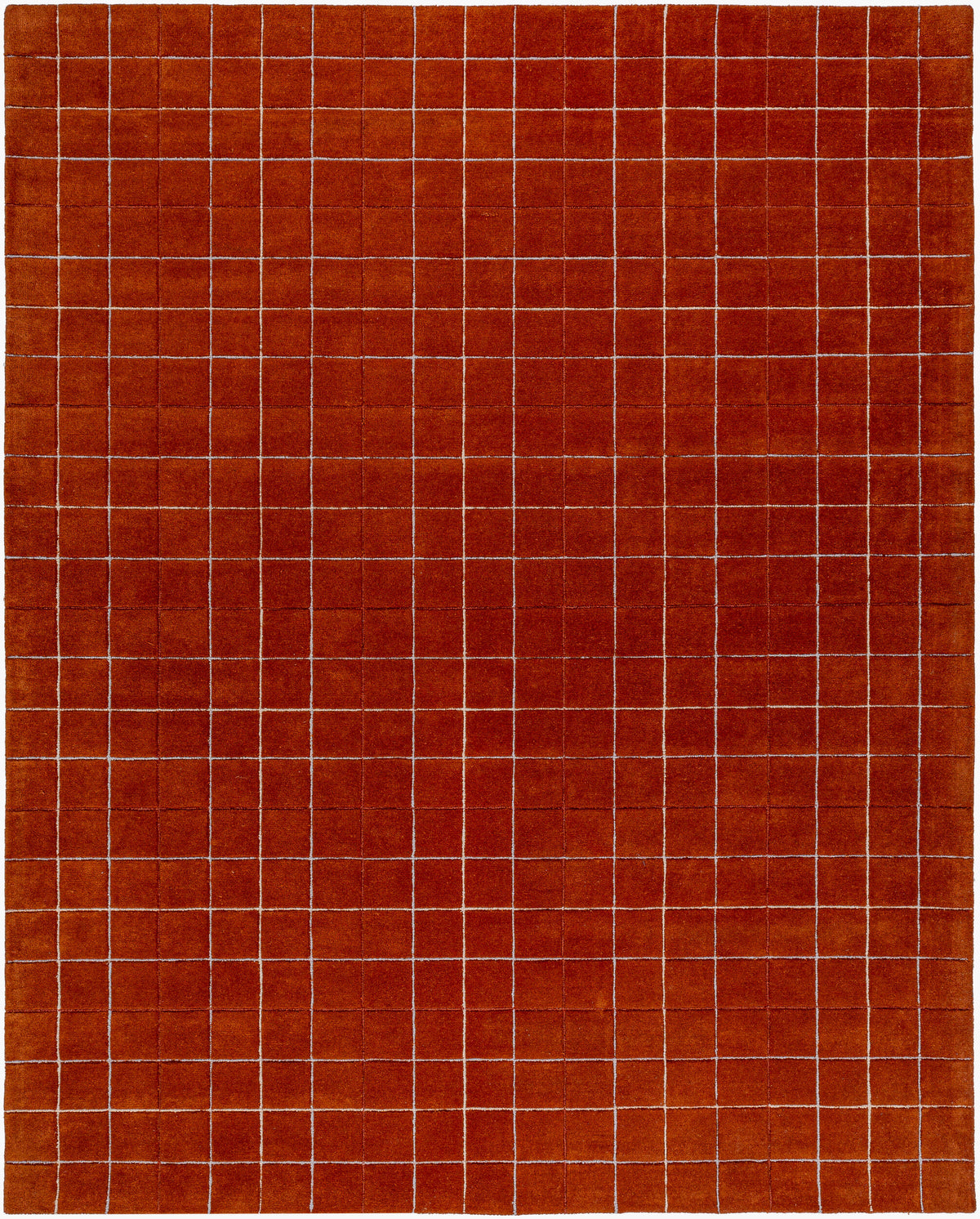 Terracotta Small Grid Rug