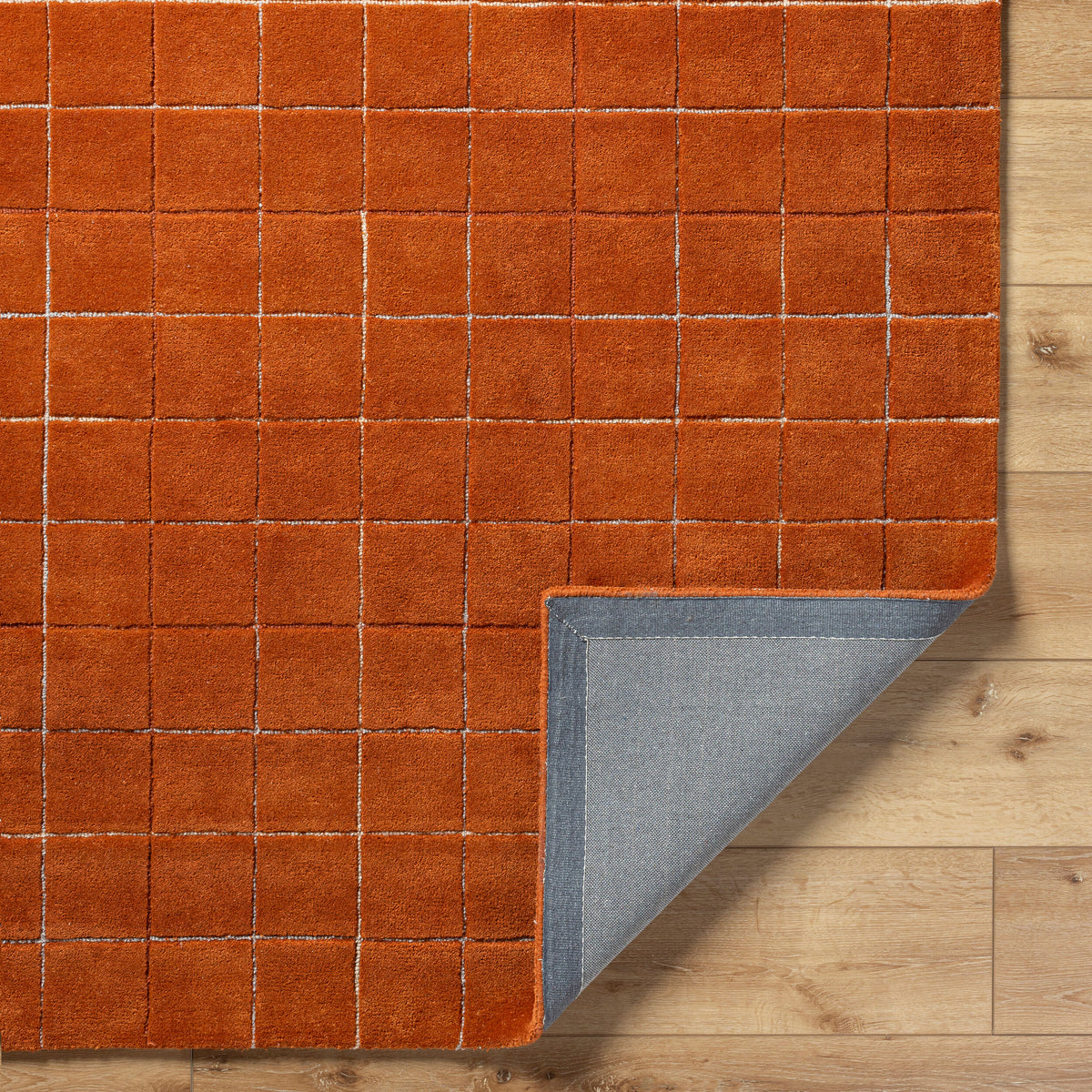 Terracotta Small Grid Rug