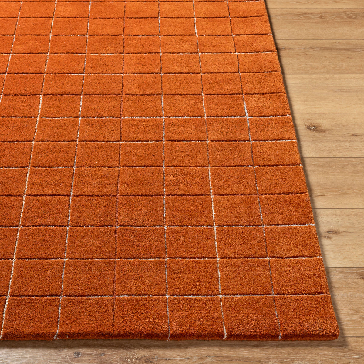 Terracotta Small Grid Rug