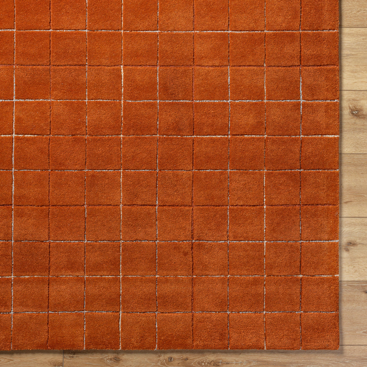 Terracotta Small Grid Rug