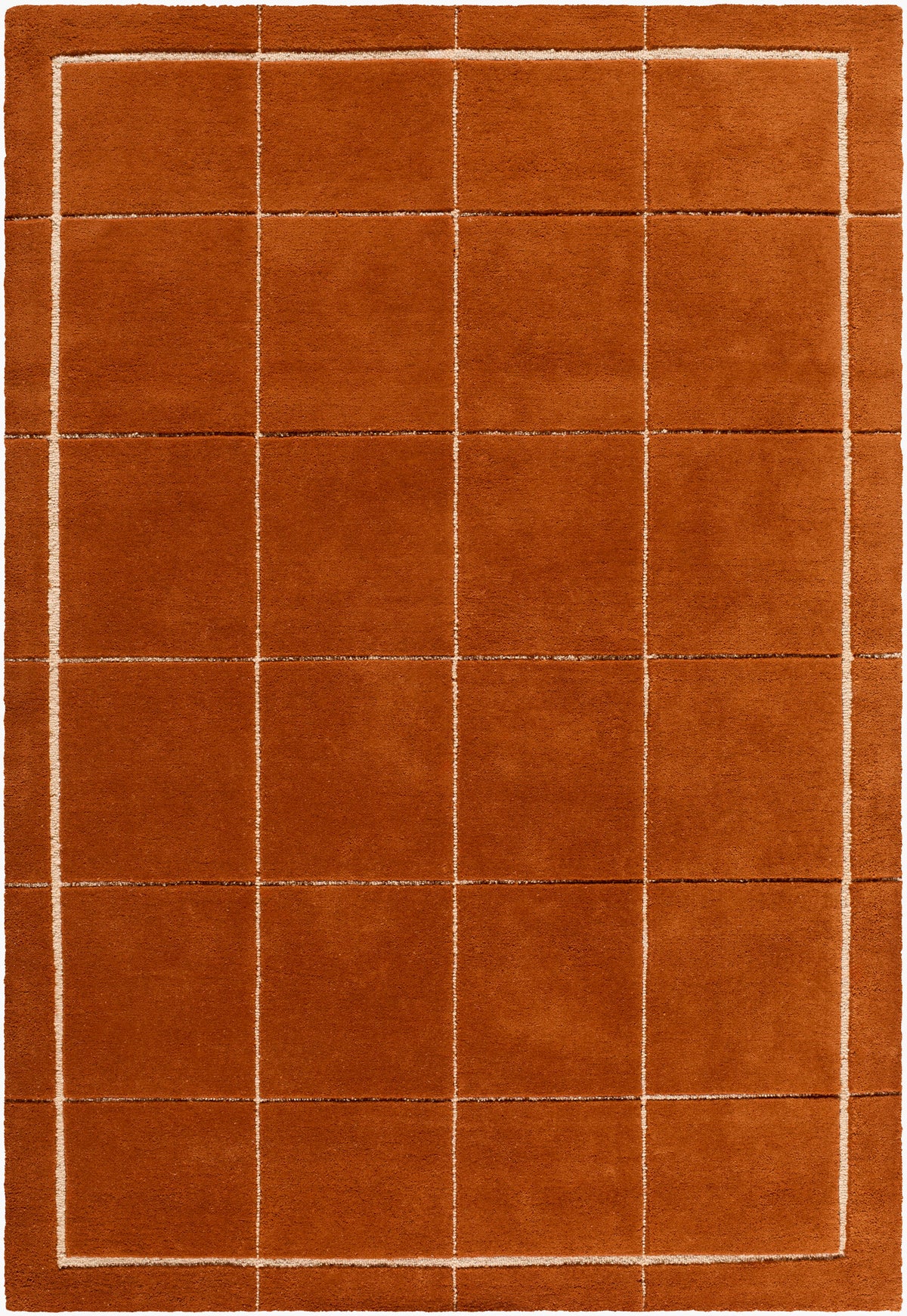 Terracotta Large Grid Rug