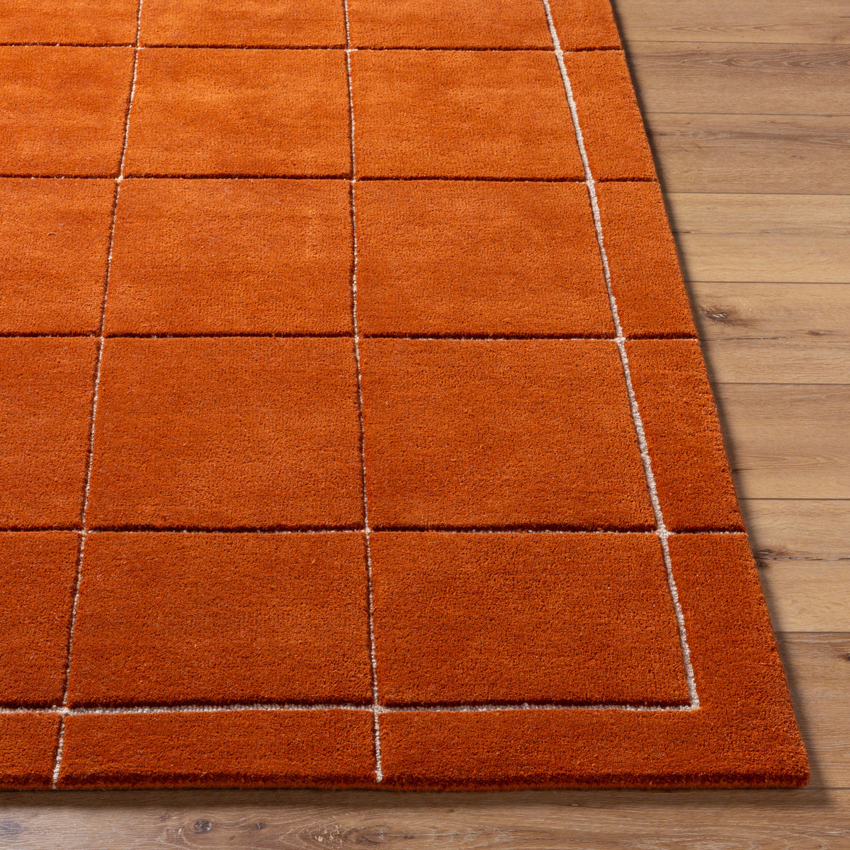 Terracotta Large Grid Rug