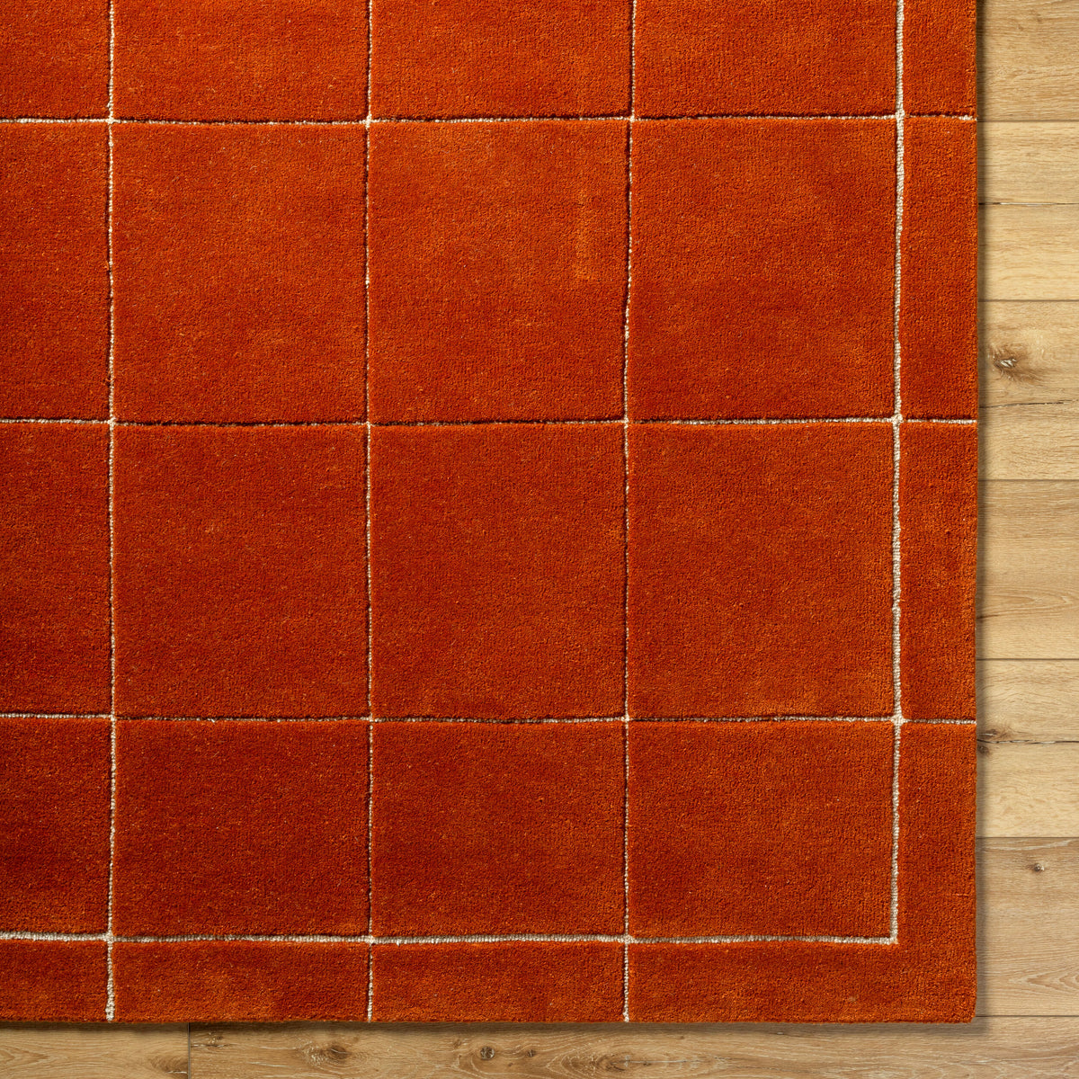 Terracotta Large Grid Rug
