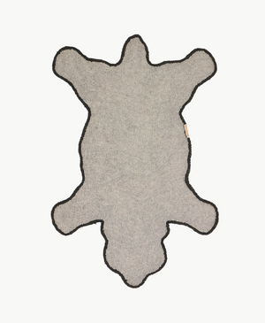 small wool black bear rug