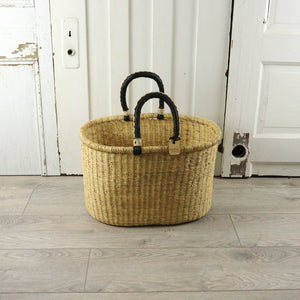 Oval Basket with Two Handles Small - Natural Palette