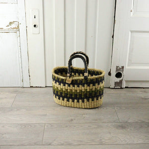 Oval Basket with Two Handles Large - Natural Palette: Natural Palette / Large