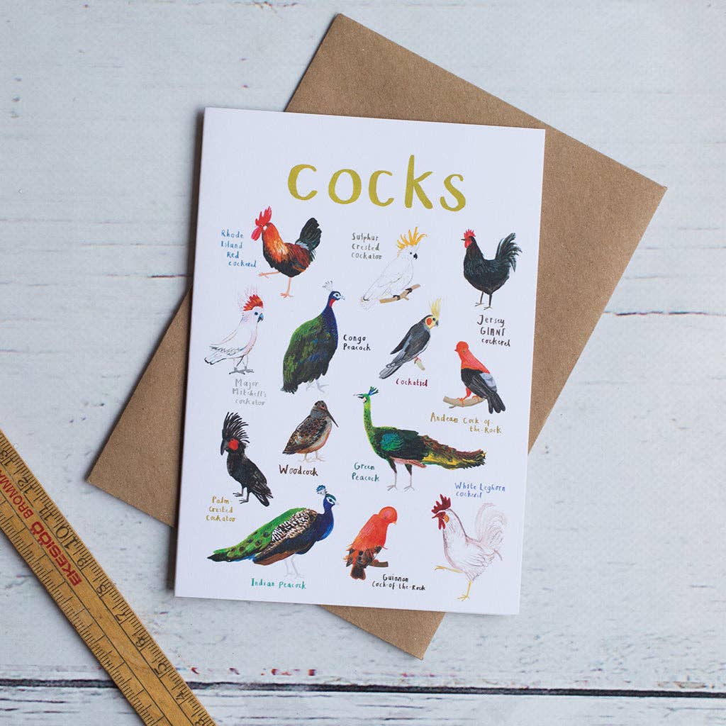 Cocks Blank Bird Card