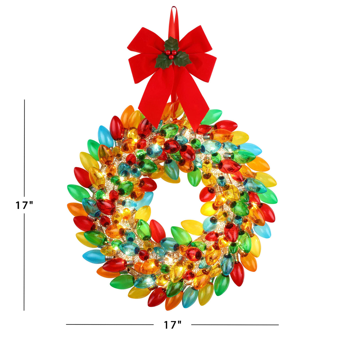 C9 Bulb Collection Wreath - Multi