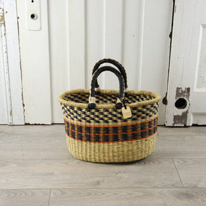 Oval Basket with Two Handles Small - Traditional Palette