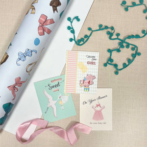 Vintage Stork Baby Shower Card