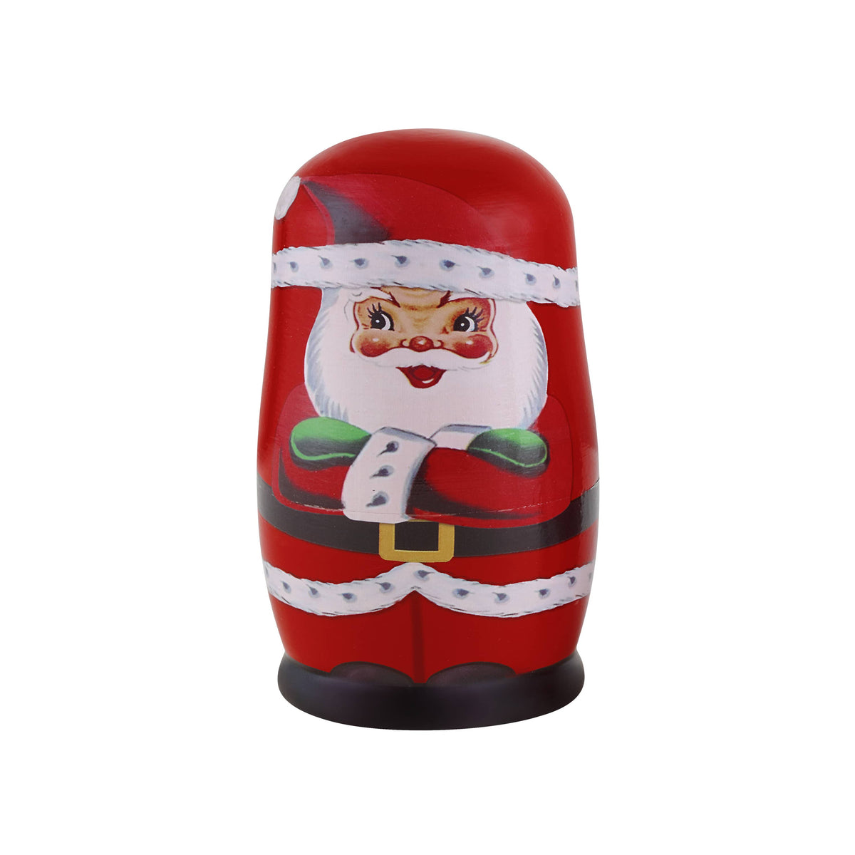 Set Of 5 Nesting Wood Figures - Santa And North Pole Pals