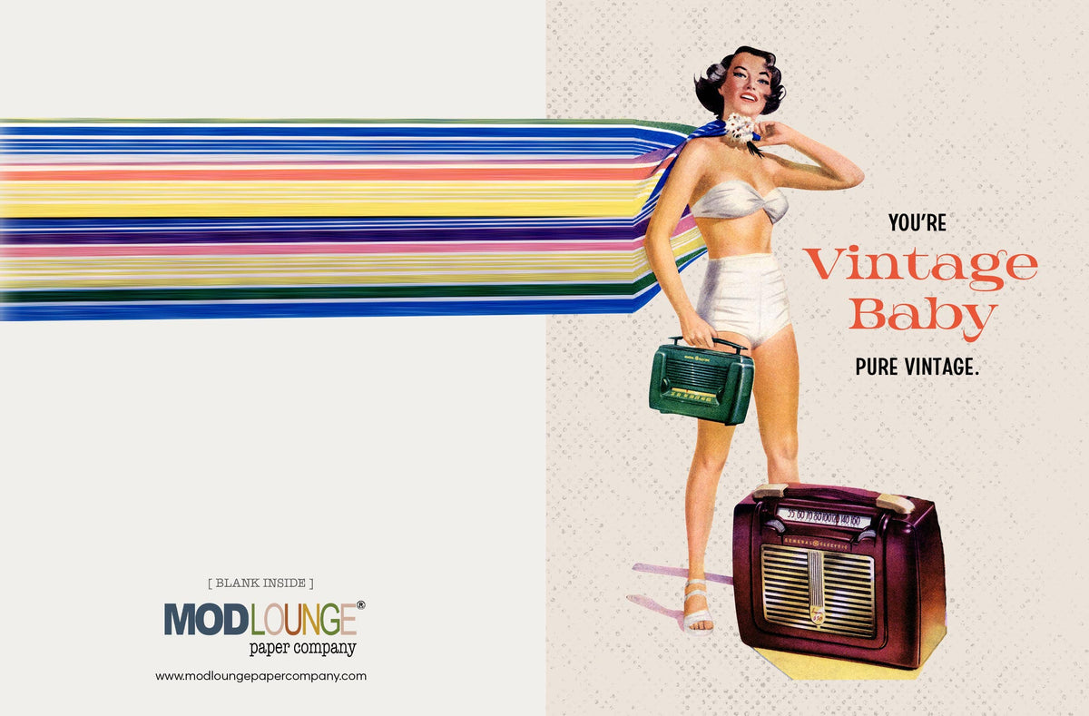 Vintage Baby Mid Century Modern Woman Birthday Greeting Card