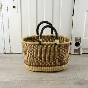 Oval Basket with Two Handles Small - Traditional Palette