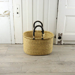 Oval Basket with Two Handles Large - Natural Palette: Natural Palette / Large