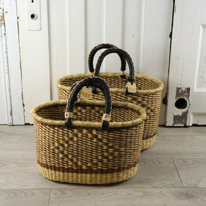 Oval Basket with Two Handles Small - Traditional Palette