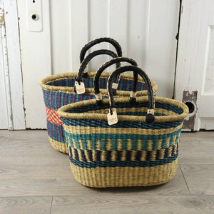 Oval Basket with Two Handles Small - Traditional Palette