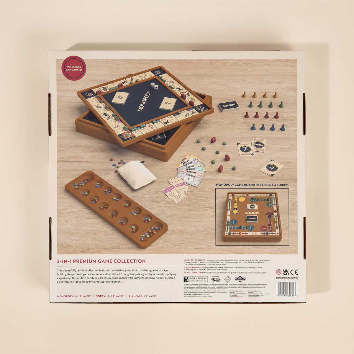 3-in-1 Game Collection: Monopoly, Sorry & Mancala