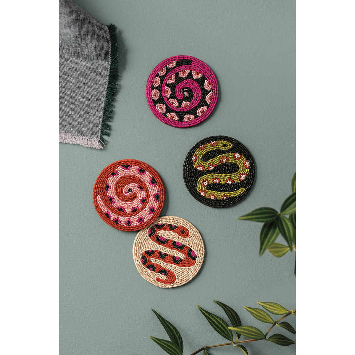 Snake Beaded Coasters Set of 4
