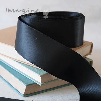 38mm Black Satin Ribbon - 9.5 Metre Roll