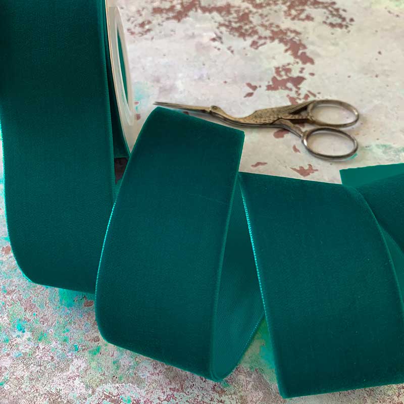 Teal Velvet Ribbon 38mm  - 3 Meter roll