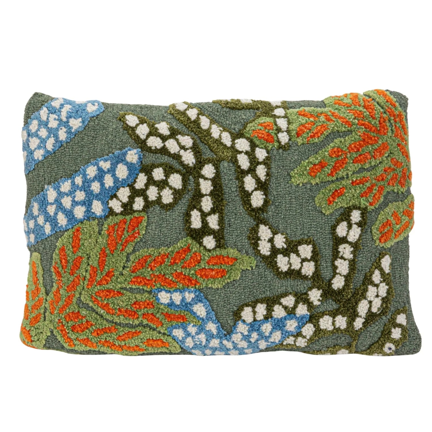 Woven Boucle Botanical Lumbar Pillow