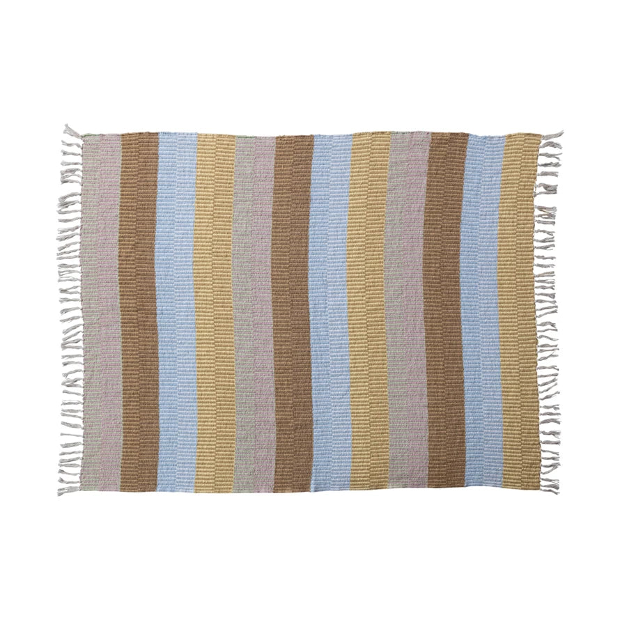 Stripe Throw (Brown/Beige/Light Blue)