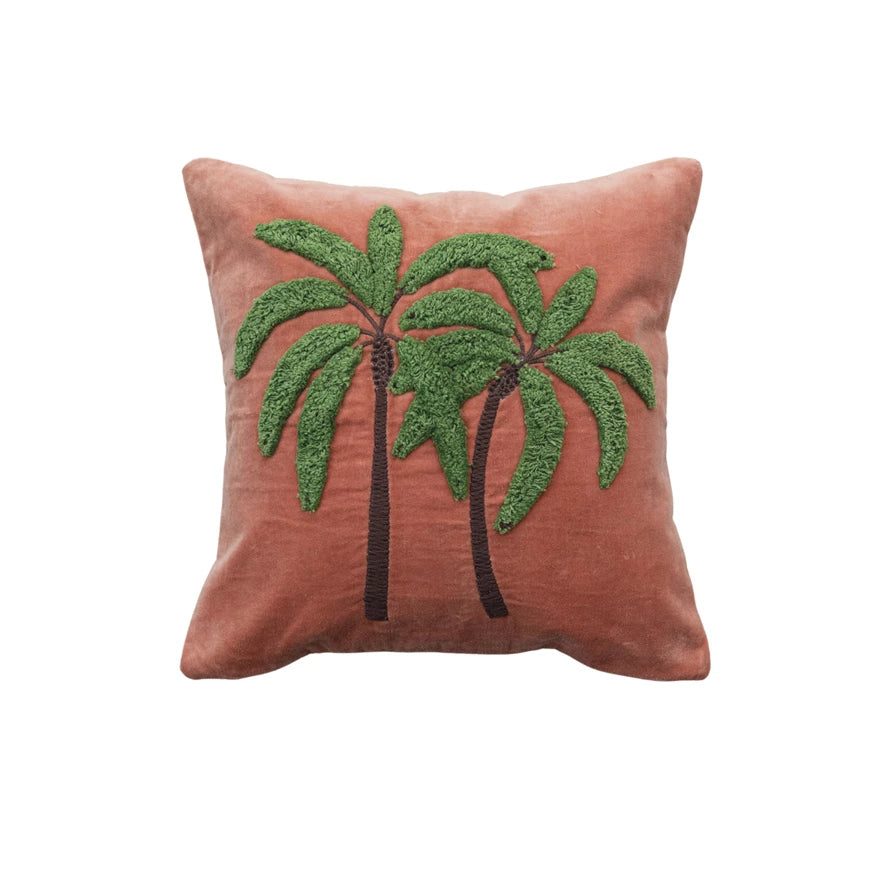 Palm Trees - Embroidered Pillow