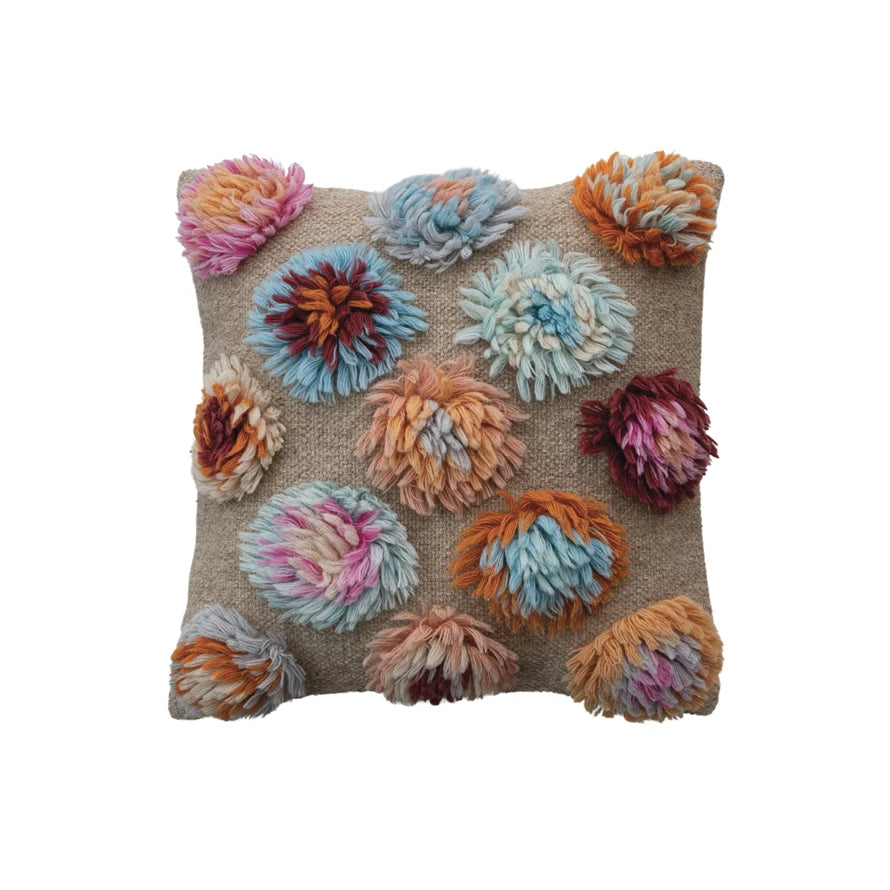 Tufted Circles - NZ Wool Pillow